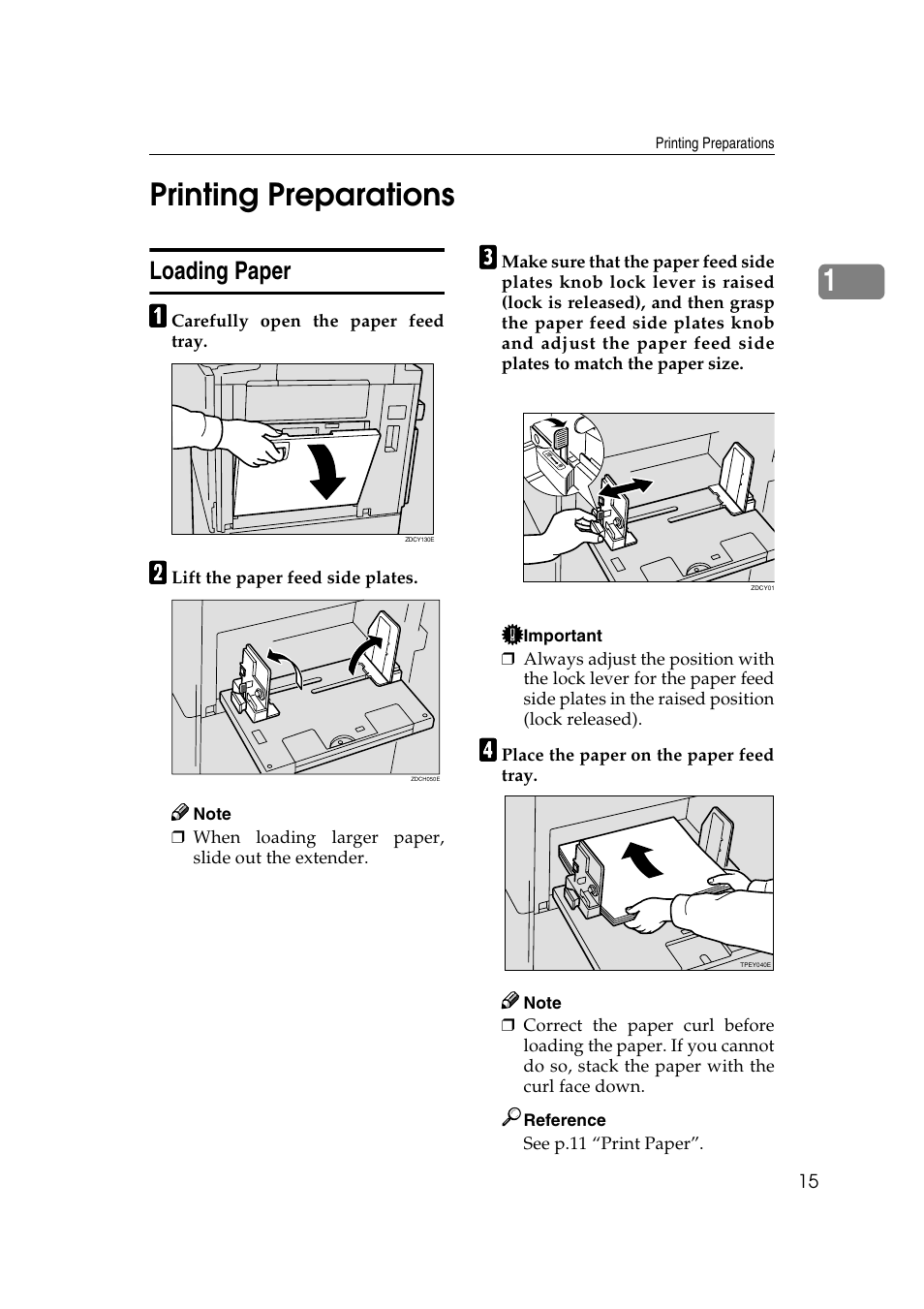 Printing preparations, Loading paper, Date stamp | 1printing preparations | Ricoh JP8000 User Manual | Page 263 / 464