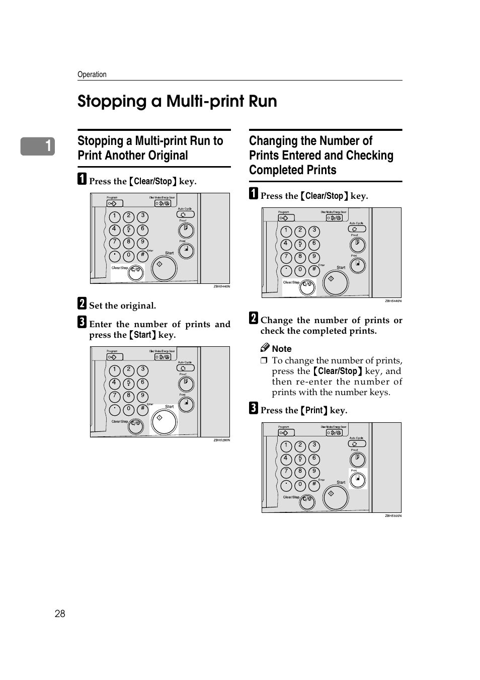 Stopping a multi-print run, Completed prints, Color printing using the optional color drum | 1stopping a multi-print run | Ricoh JP8000 User Manual | Page 276 / 464