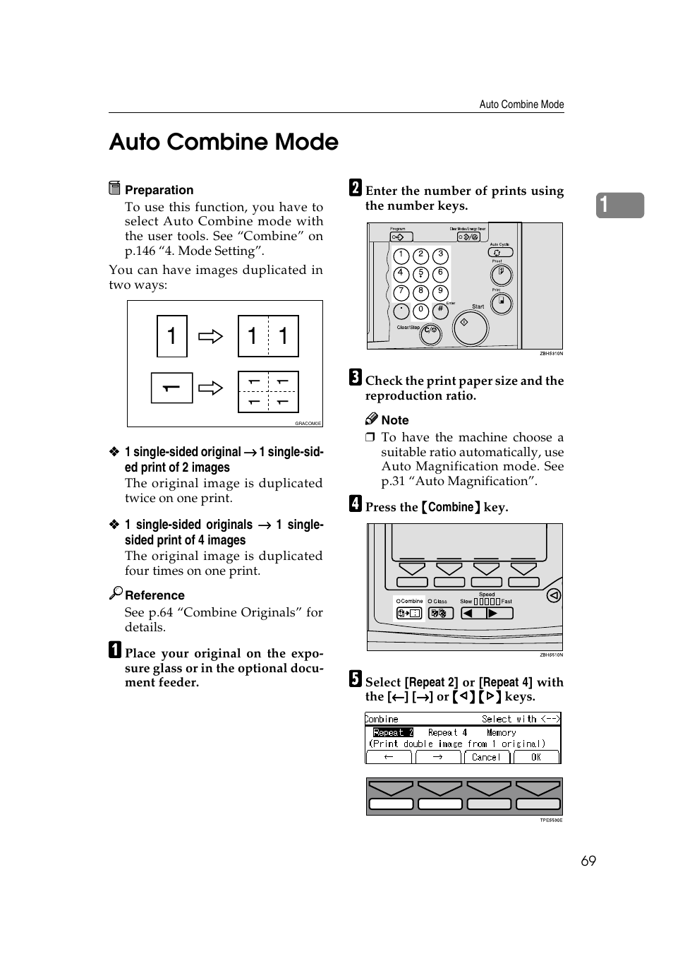 Auto combine mode, 1auto combine mode | Ricoh JP8000 User Manual | Page 317 / 464