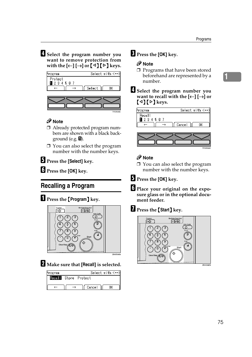 Recalling a program, 1 check counter 6-2 reset counters, Strong imp | Ricoh JP8000 User Manual | Page 323 / 464