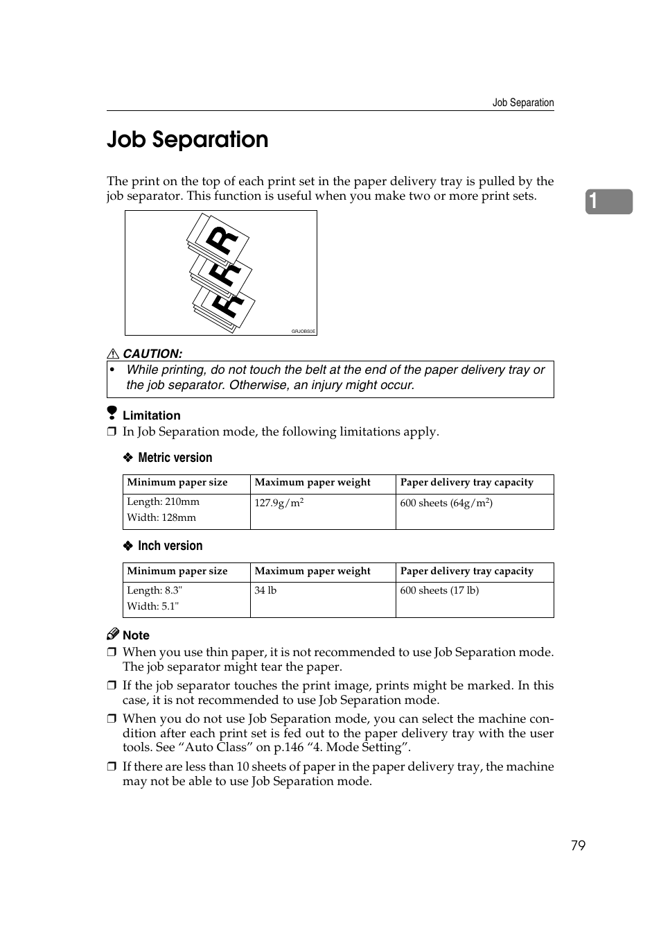 Job separation, If your machine does not operate as you want, 1job separation | Ricoh JP8000 User Manual | Page 327 / 464