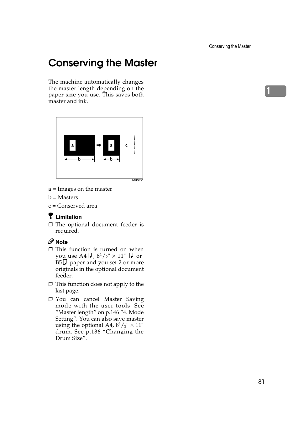 Conserving the master, If you cannot make prints as you want, 1conserving the master | Ricoh JP8000 User Manual | Page 329 / 464