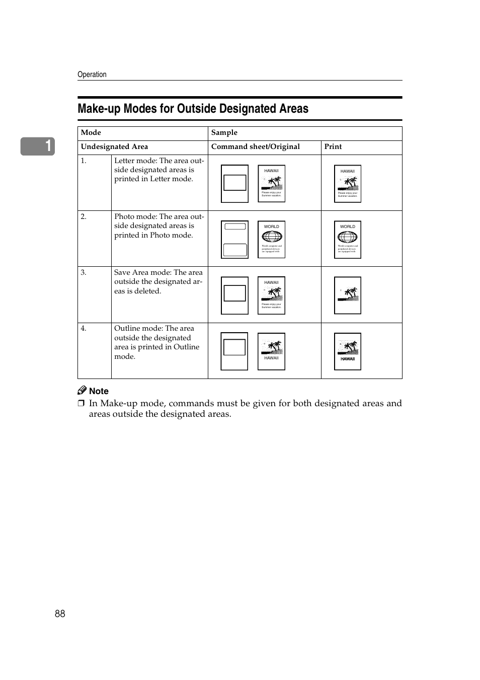 Make-up modes for outside designated areas, X + d” master misfeeds in the master feed section | Ricoh JP8000 User Manual | Page 336 / 464