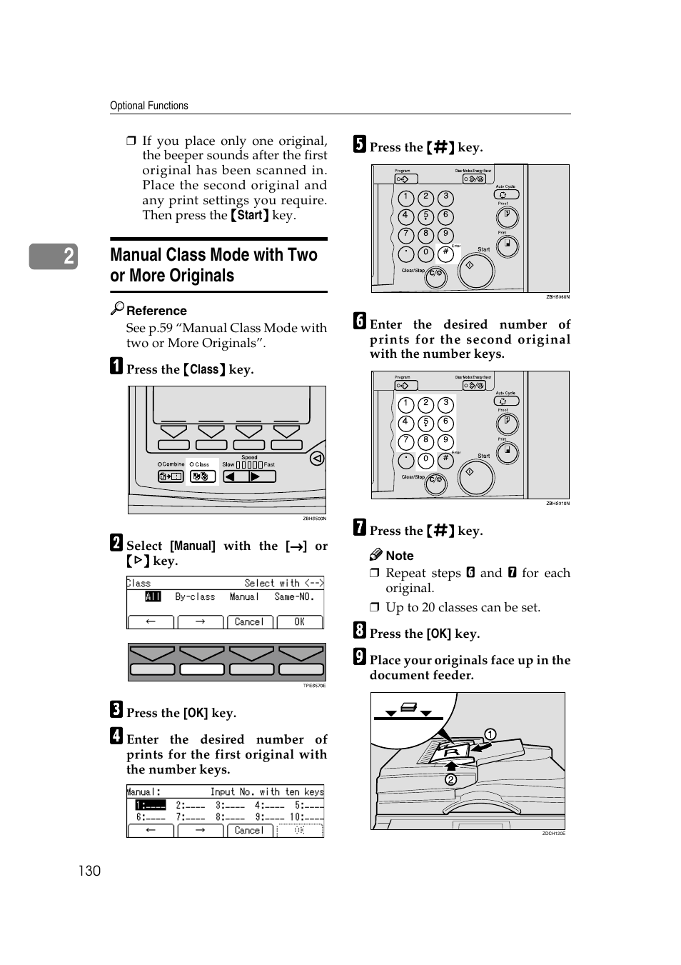 Manual class mode with two or more originals, Main frame | Ricoh JP8000 User Manual | Page 378 / 464
