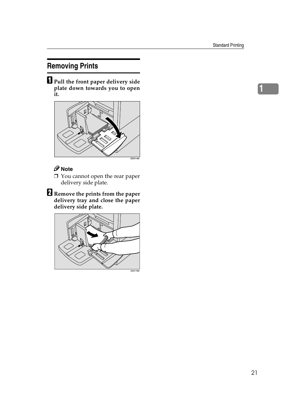 Removing prints | Ricoh JP8000 User Manual | Page 41 / 464