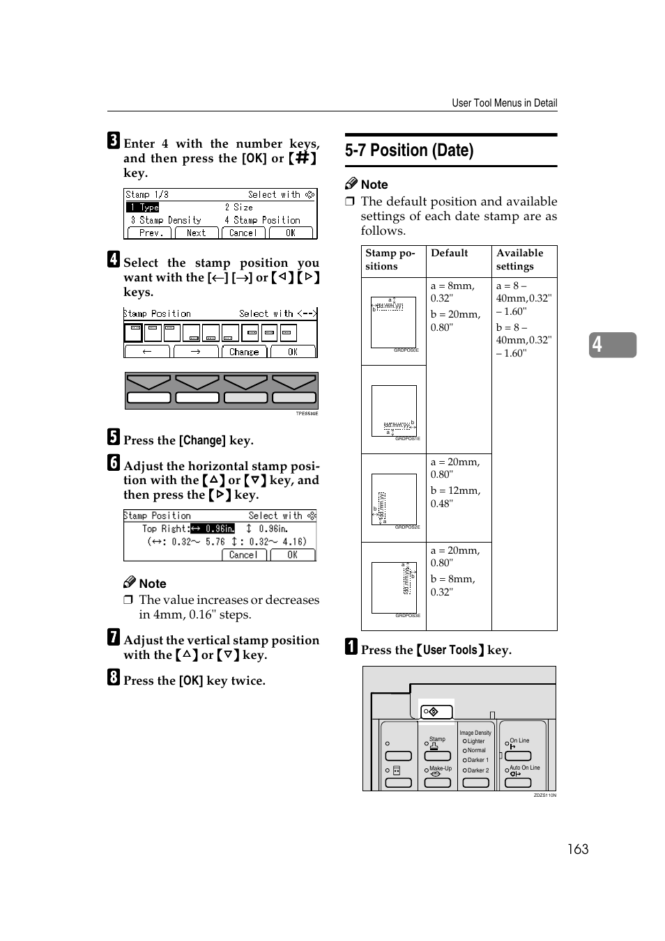 7 position (date) | Ricoh JP8000 User Manual | Page 411 / 464