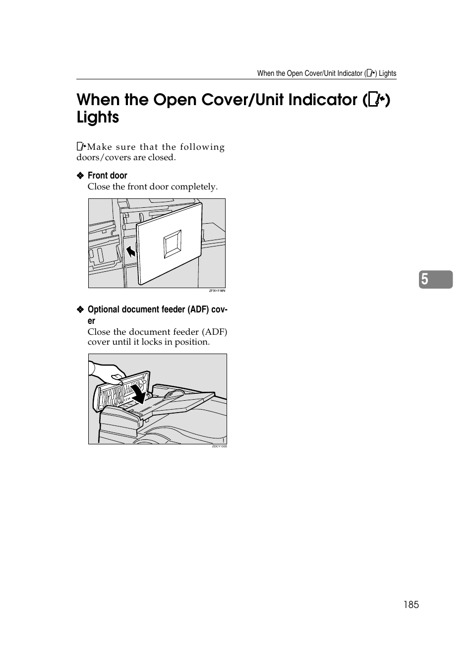 When the open cover/unit indicator lights | Ricoh JP8000 User Manual | Page 433 / 464