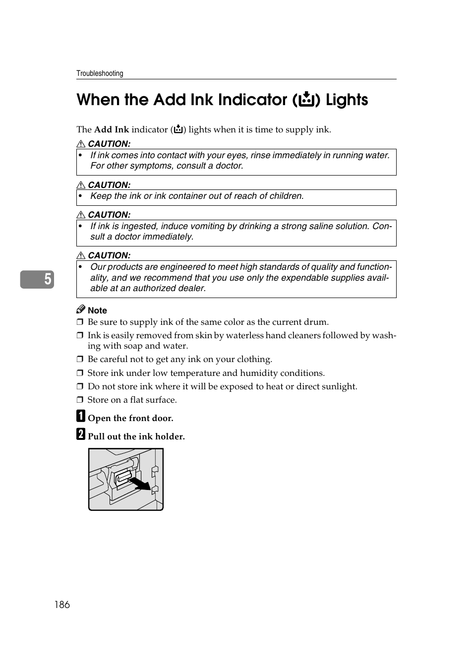 When the add ink indicator lights | Ricoh JP8000 User Manual | Page 434 / 464