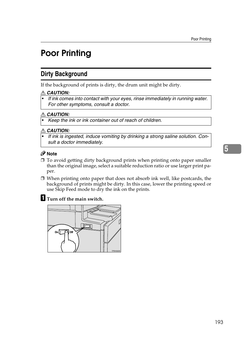 Poor printing, Dirty background, 5poor printing | Ricoh JP8000 User Manual | Page 441 / 464