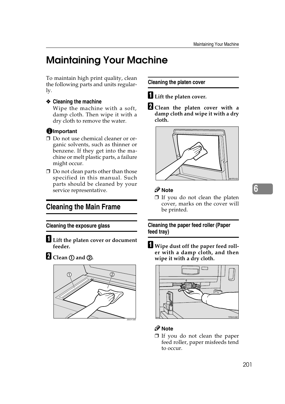 Maintaining your machine, Cleaning the main frame, 6maintaining your machine | Ricoh JP8000 User Manual | Page 449 / 464