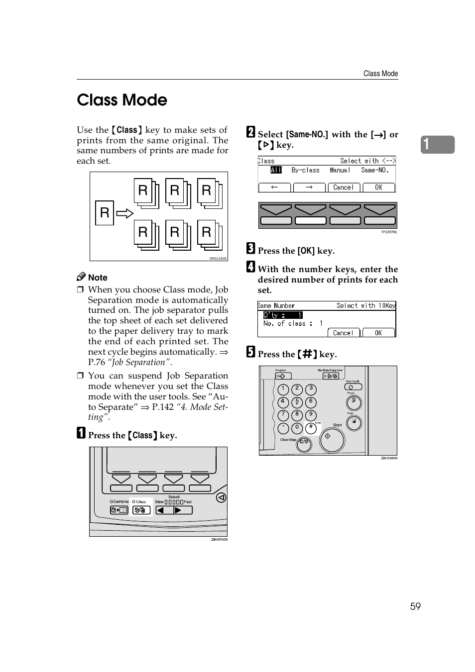 Class mode, P.59 “class mode, 1class mode | Ricoh JP8000 User Manual | Page 79 / 464
