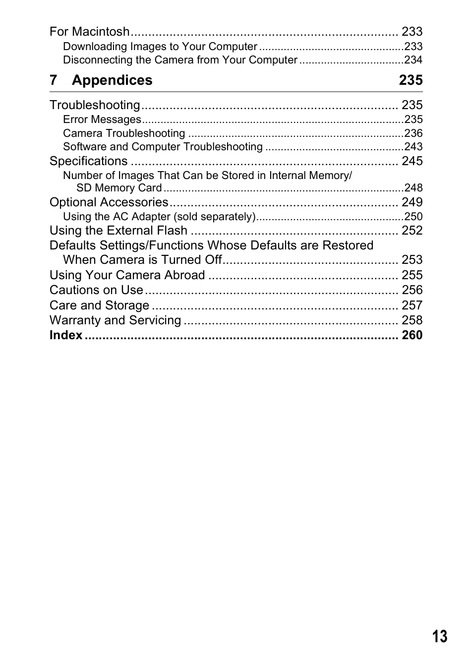 7 appendices 235 | Ricoh GX200 User Manual | Page 15 / 266