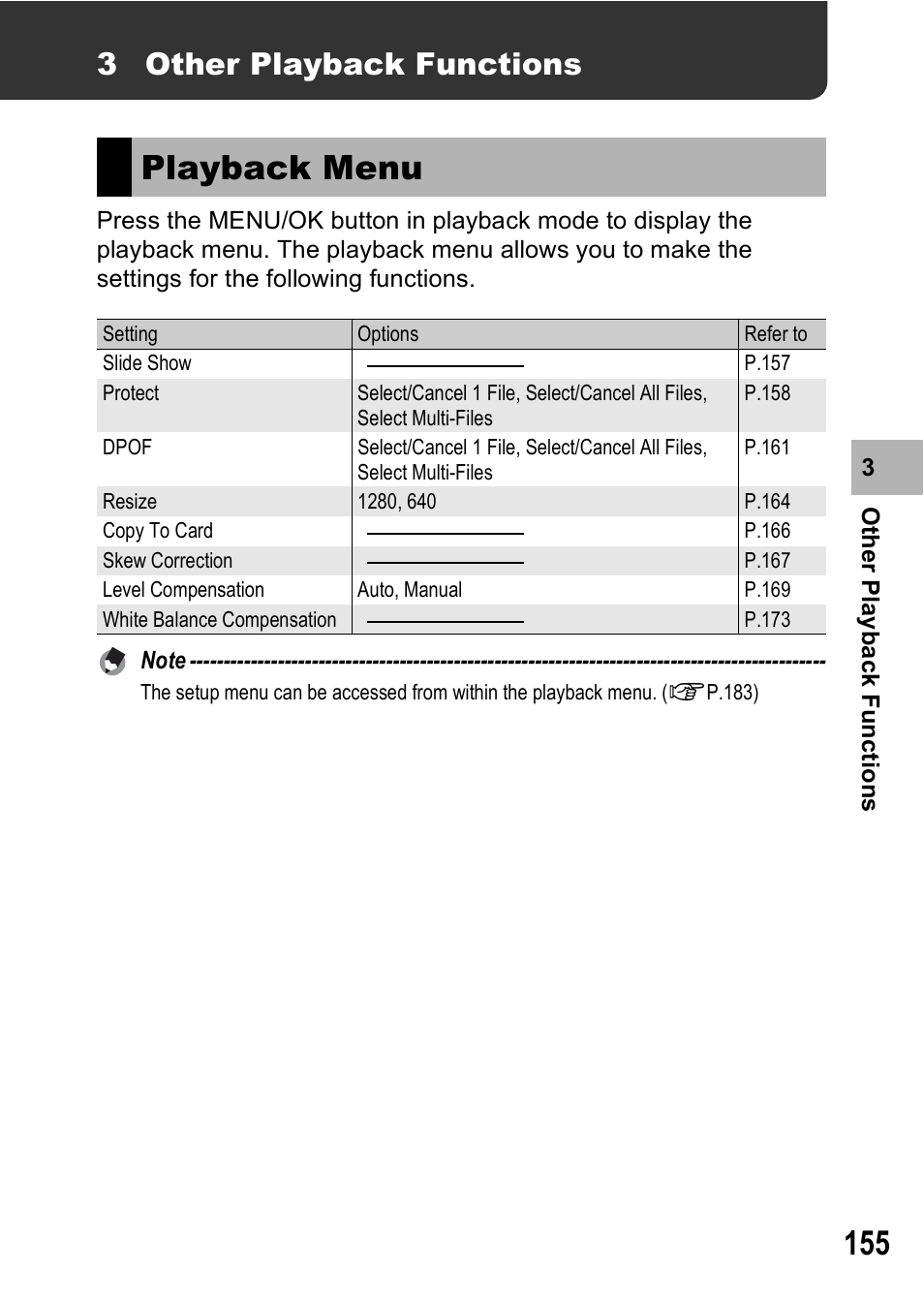 Playback menu, 3 other playback functions | Ricoh GX200 User Manual | Page 157 / 266