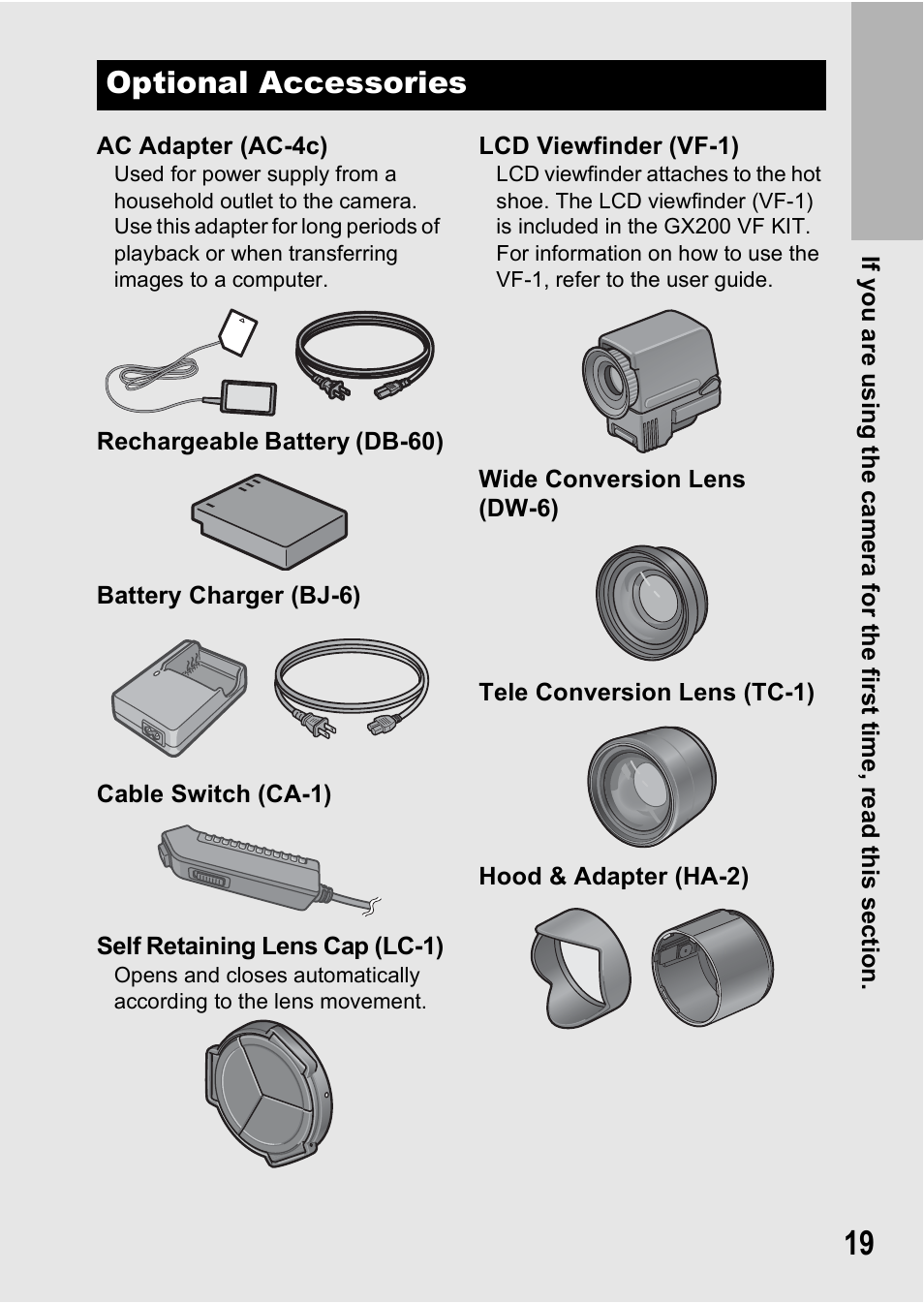Optional accessories | Ricoh GX200 User Manual | Page 21 / 266