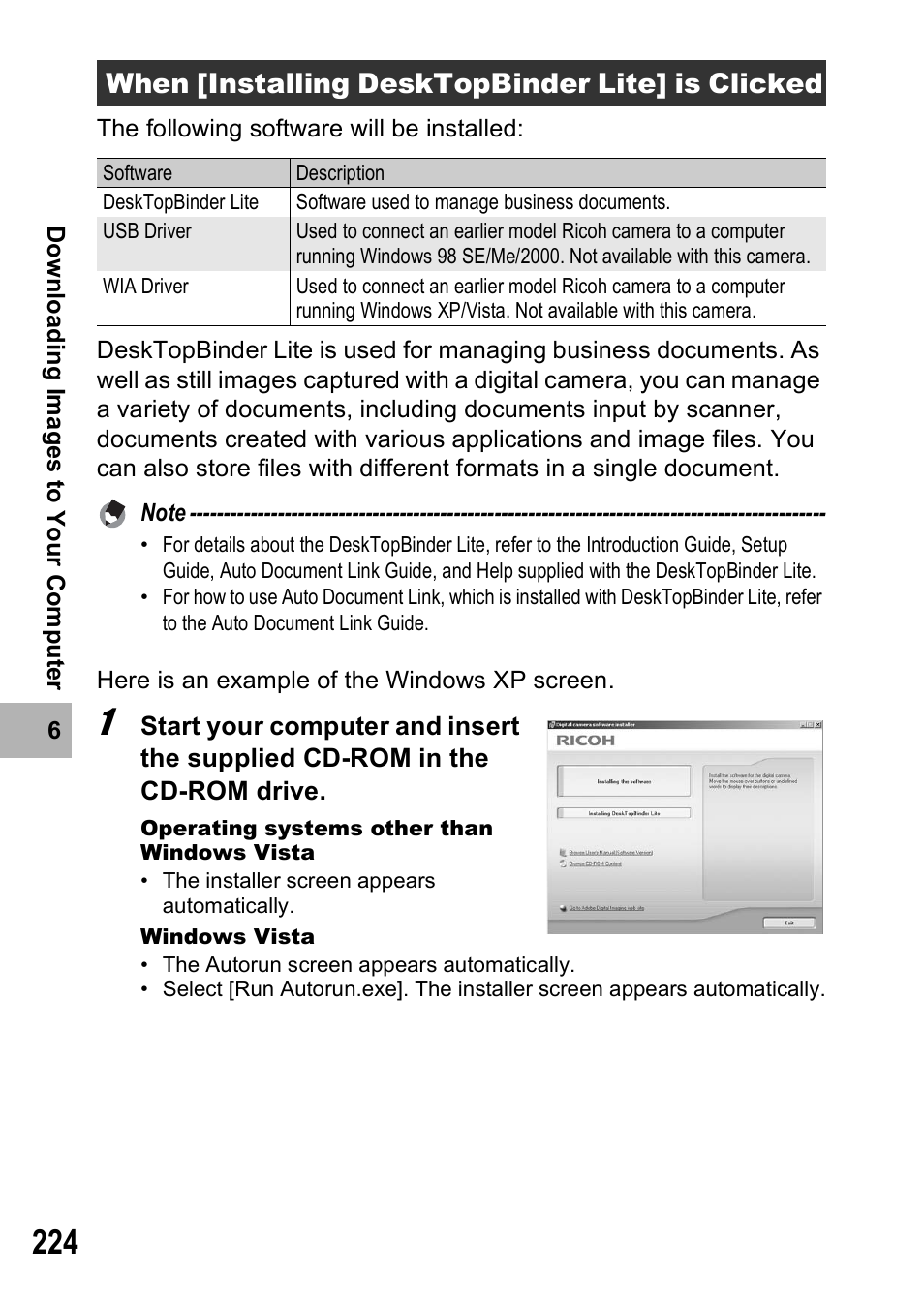 When [installing desktopbinder lite] is clicked | Ricoh GX200 User Manual | Page 226 / 266