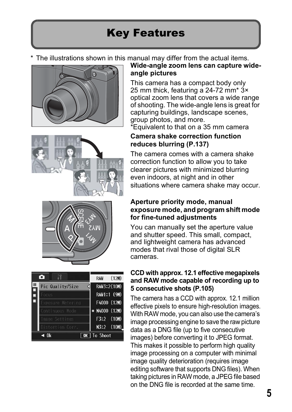 Key features | Ricoh GX200 User Manual | Page 7 / 266