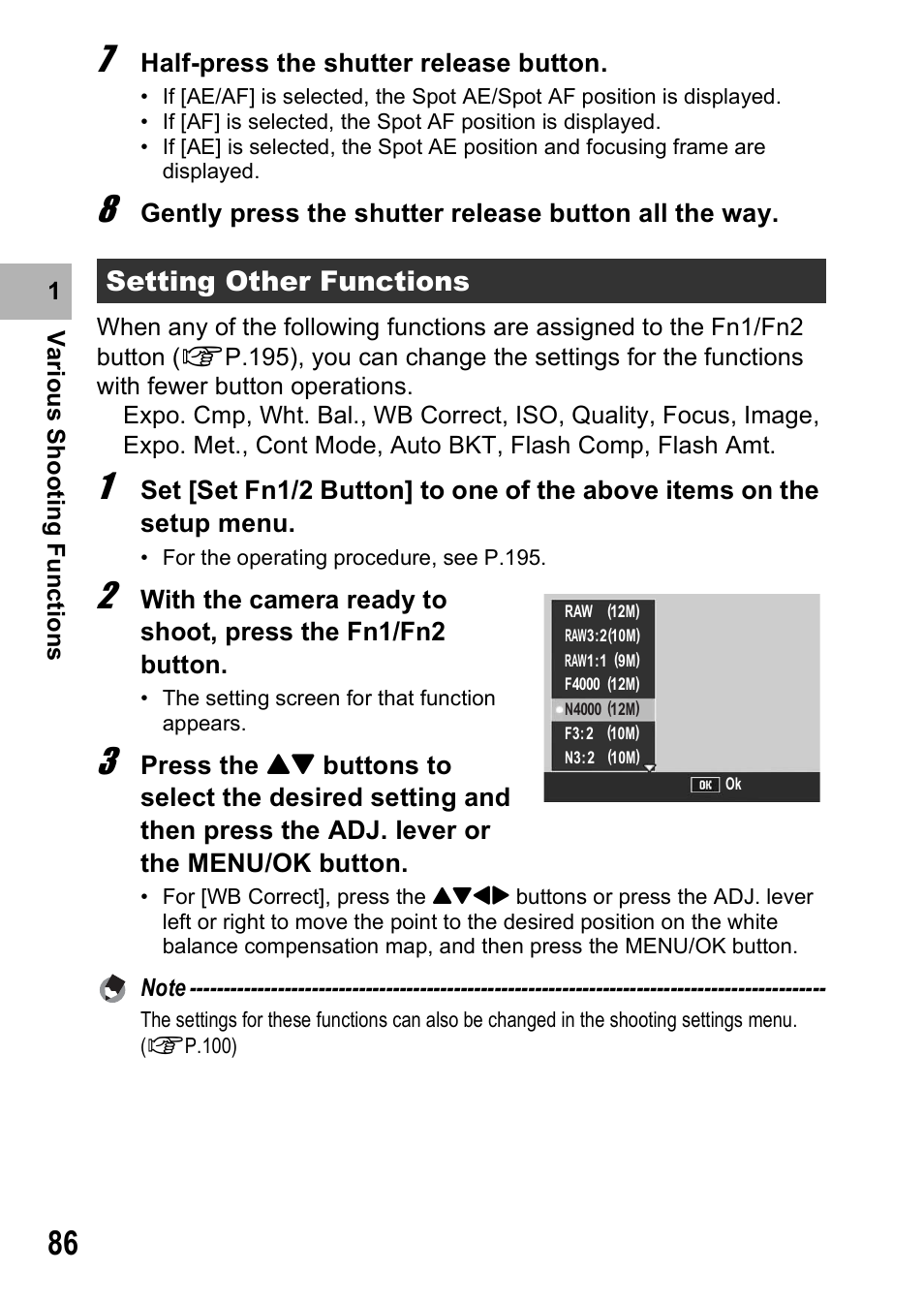 Setting other functions | Ricoh GX200 User Manual | Page 88 / 266