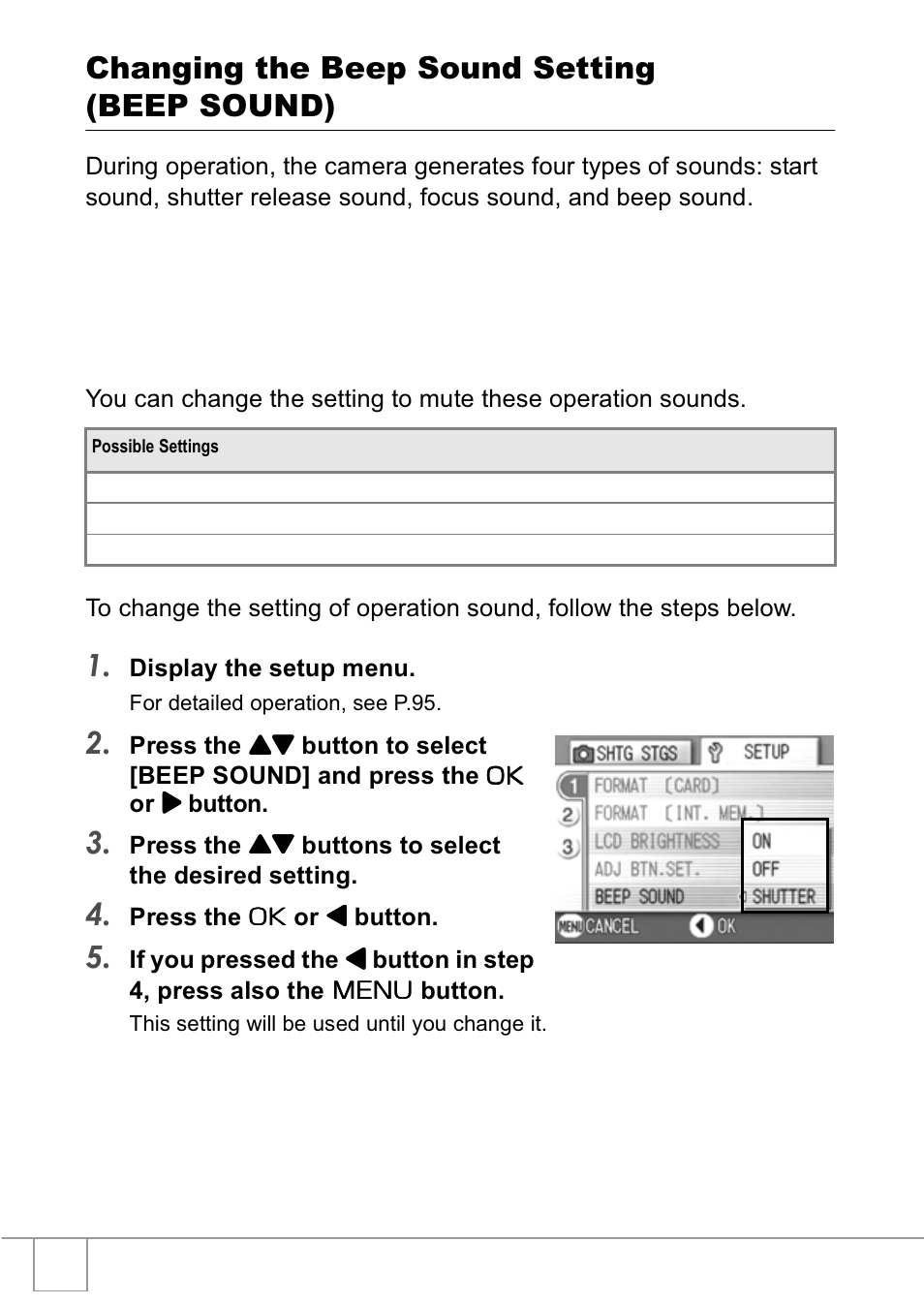 Changing the beep sound setting (beep sound) | Ricoh R1v User Manual | Page 101 / 156