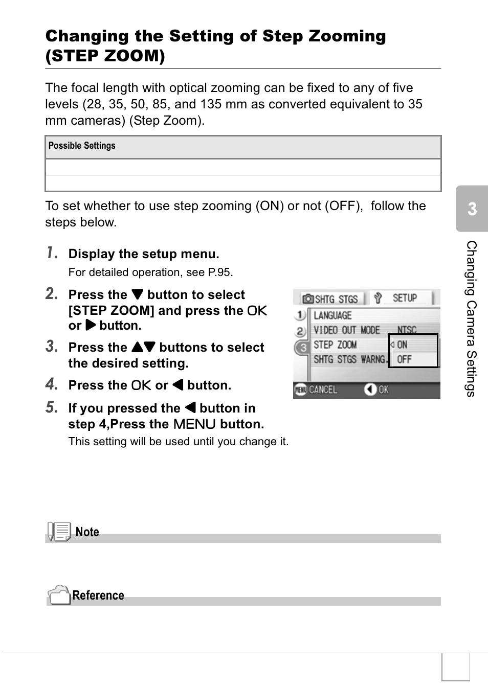 Changing the setting of step zooming (step zoom) | Ricoh R1v User Manual | Page 110 / 156