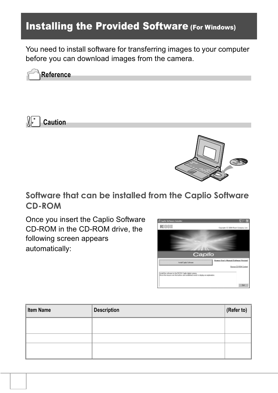 Installing the provided software | Ricoh R1v User Manual | Page 113 / 156