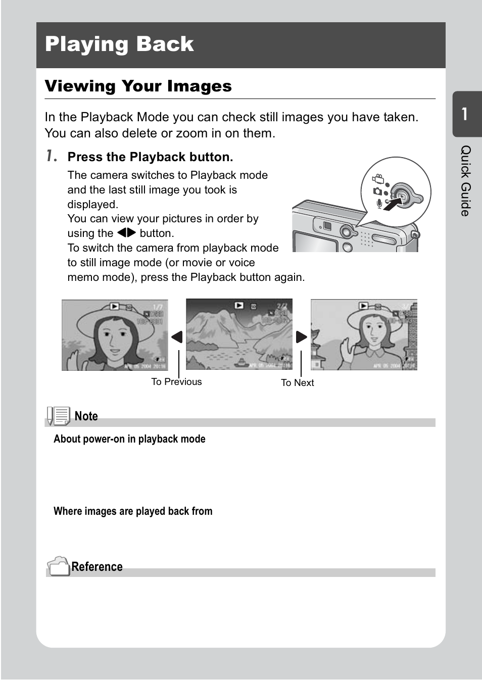 Playing back, Viewing your images | Ricoh R1v User Manual | Page 36 / 156