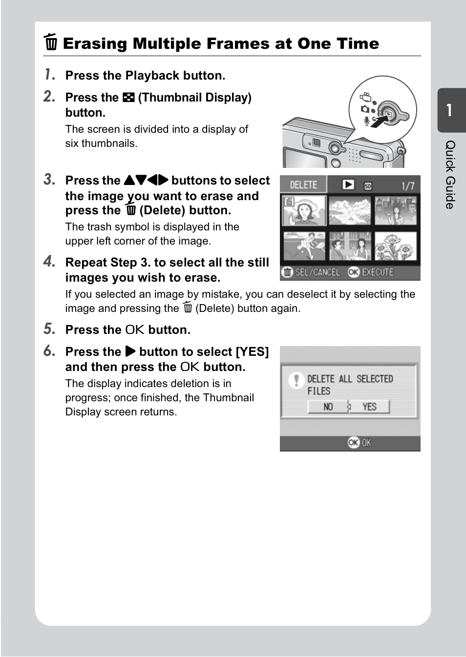 Dd erasing multiple frames at one time 1 | Ricoh R1v User Manual | Page 42 / 156