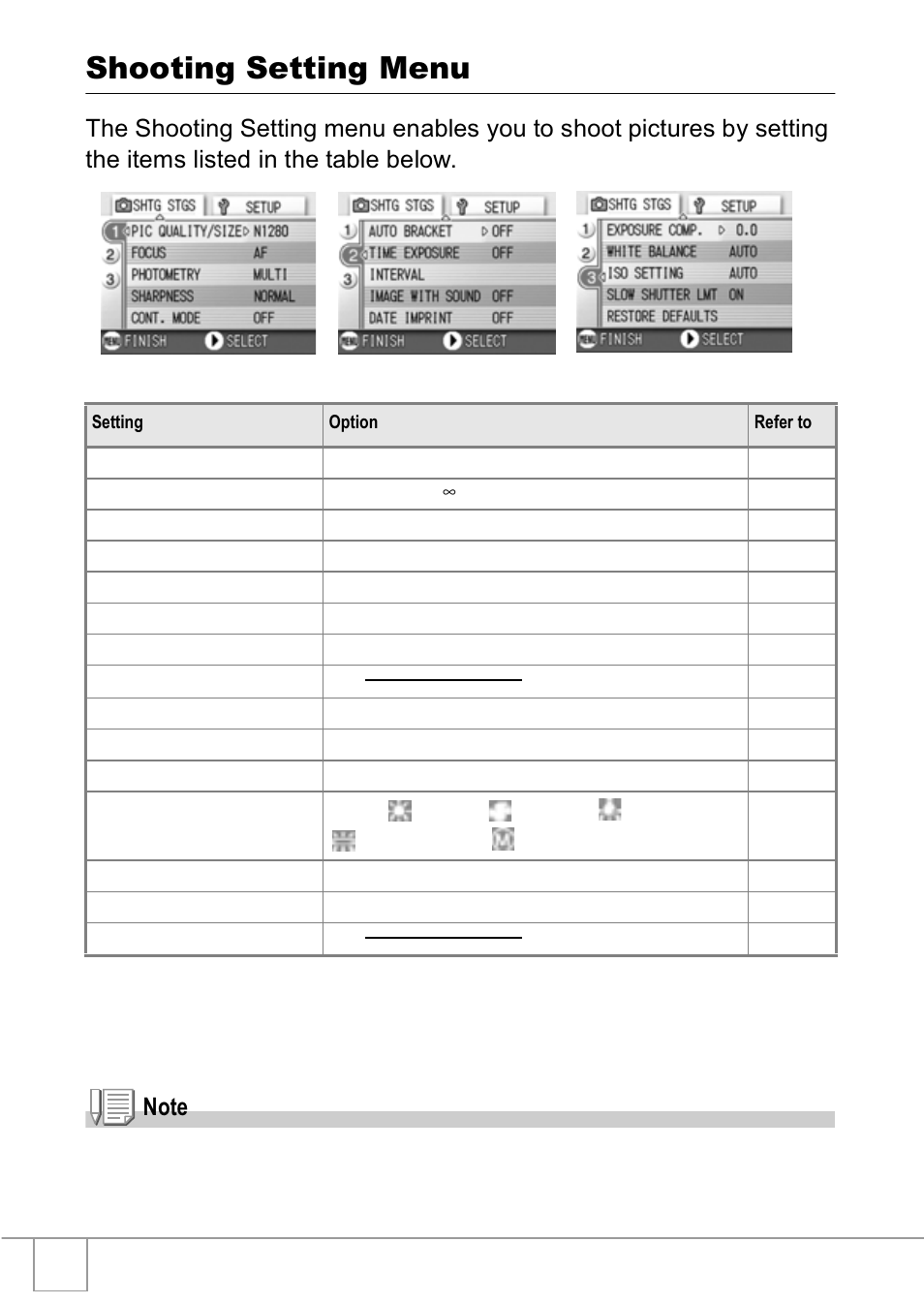 Shooting setting menu | Ricoh R1v User Manual | Page 51 / 156