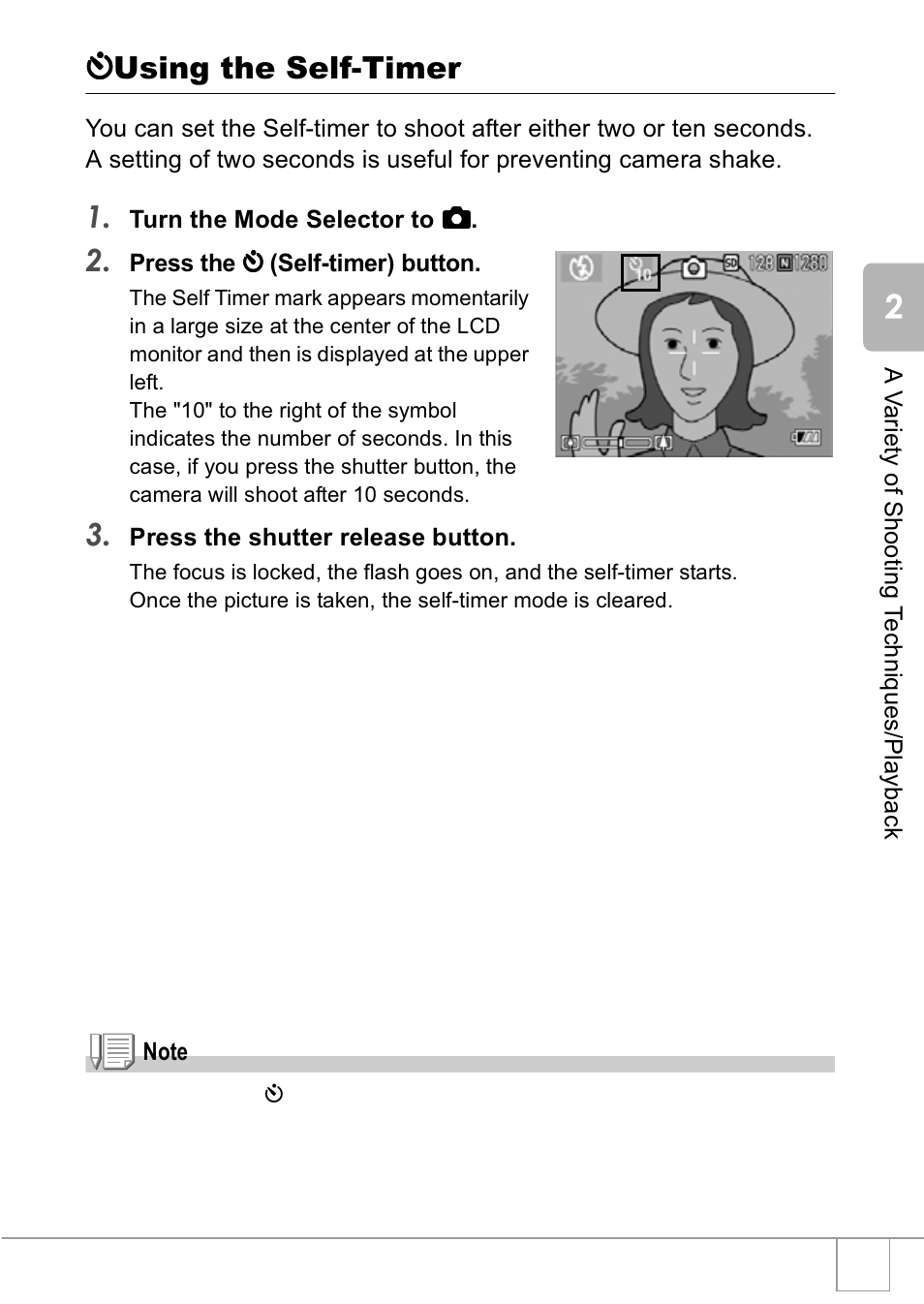 Ttusing the self-timer | Ricoh R1v User Manual | Page 68 / 156