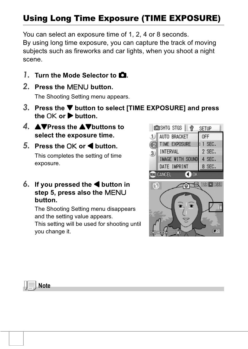 Using long time exposure (time exposure) | Ricoh R1v User Manual | Page 69 / 156