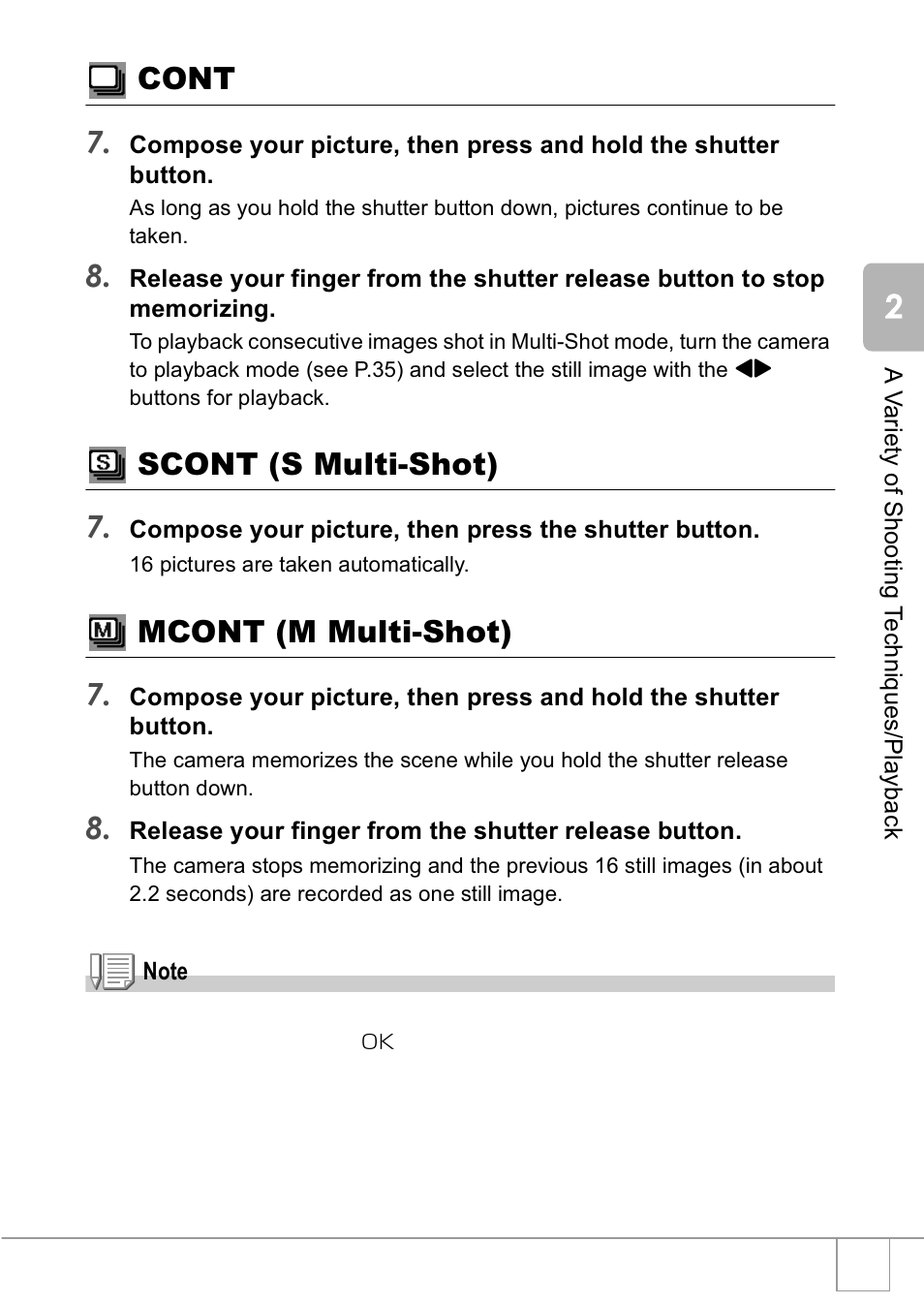 Cont 7, Scont (s multi-shot) 7, Mcont (m multi-shot) 7 | Ricoh R1v User Manual | Page 78 / 156