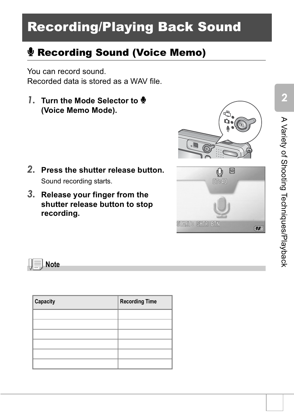 Recording/playing back sound | Ricoh R1v User Manual | Page 82 / 156