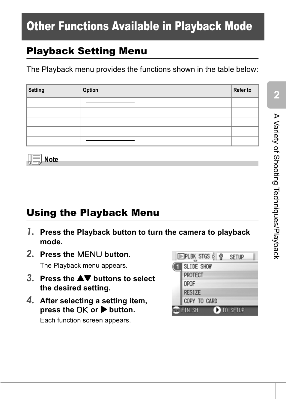 Other functions available in playback mode, Playback setting menu, Using the playback menu 1 | Ricoh R1v User Manual | Page 84 / 156