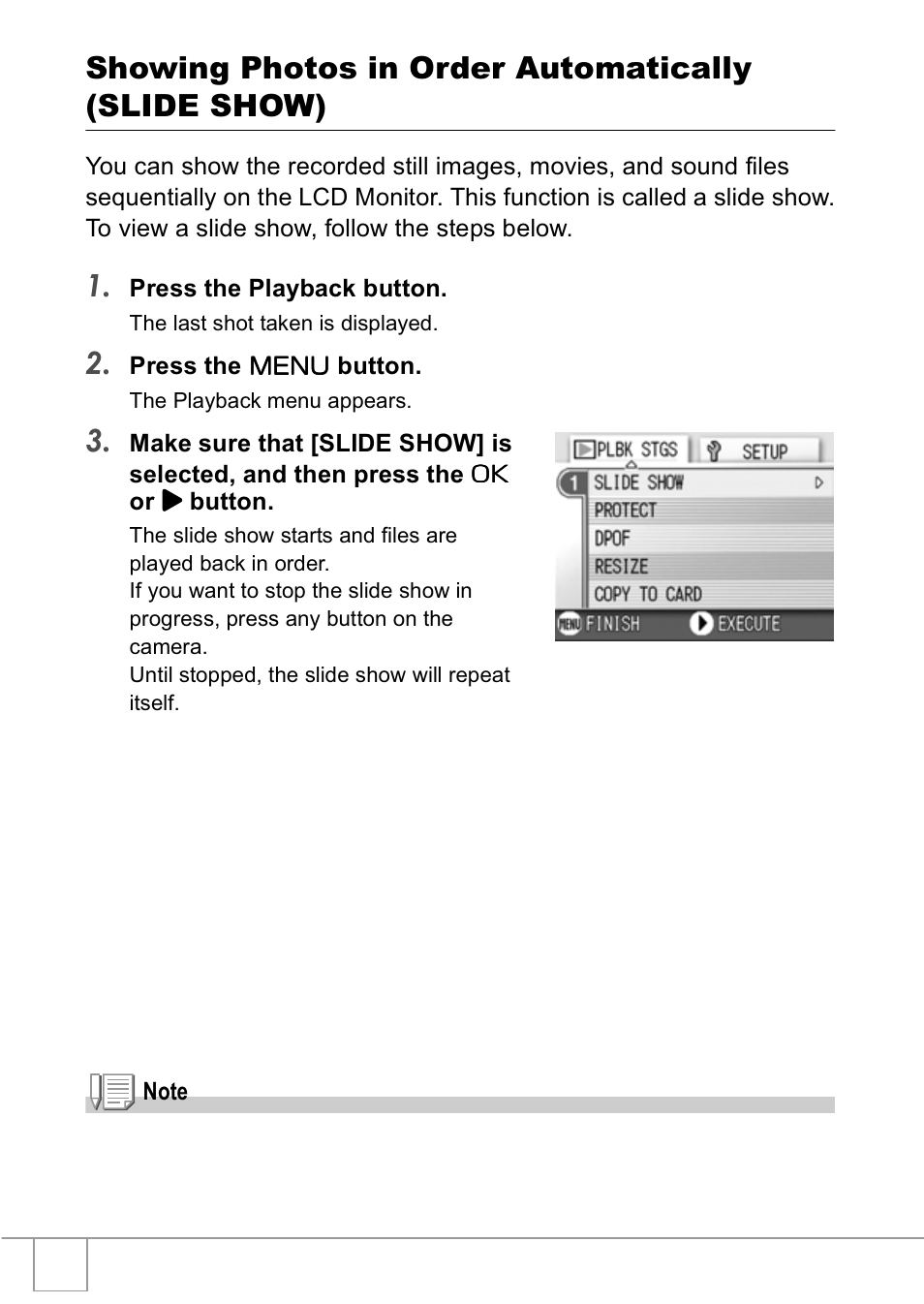 Showing photos in order automatically (slide show) | Ricoh R1v User Manual | Page 85 / 156