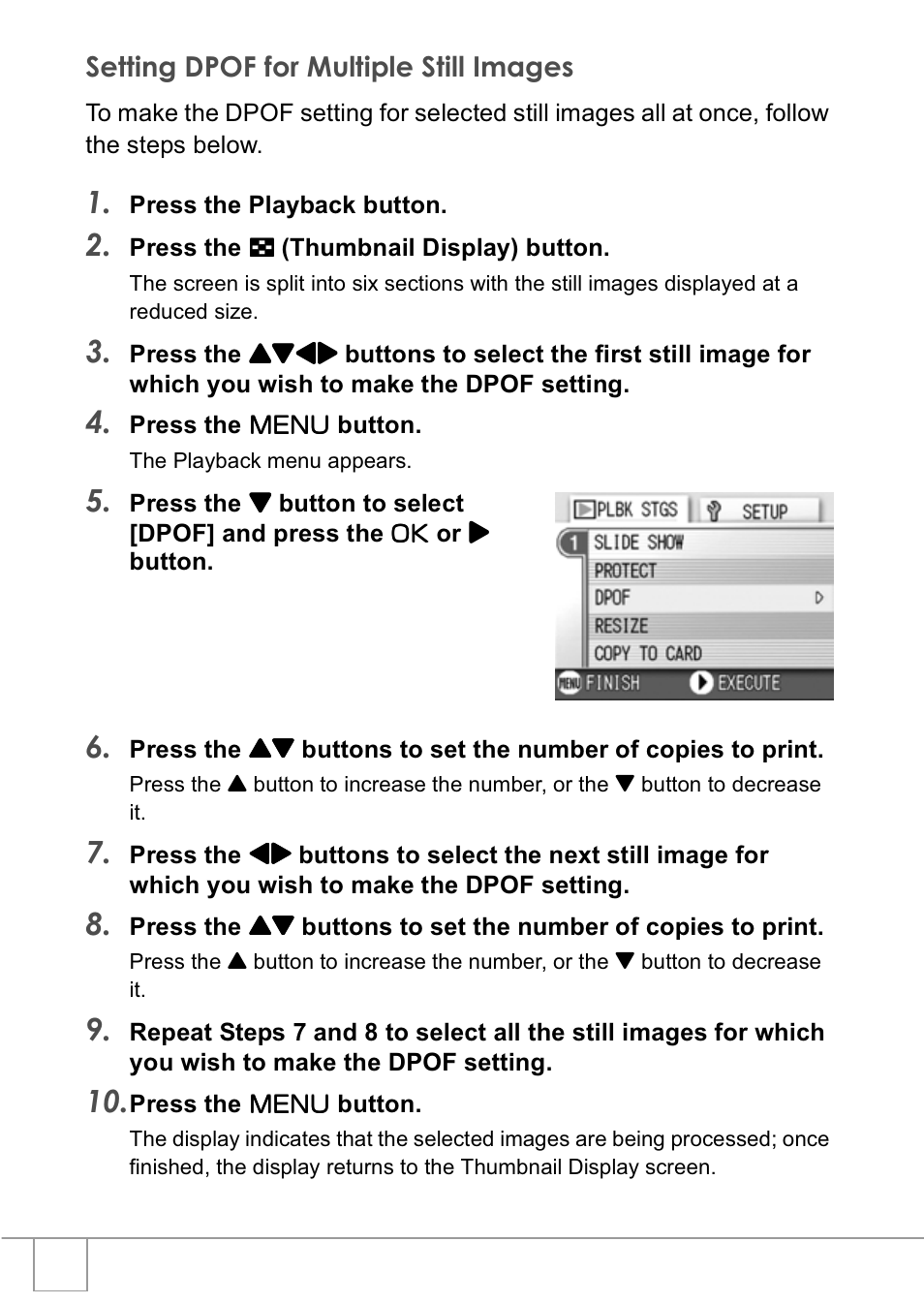 Setting dpof for multiple still images | Ricoh R1v User Manual | Page 91 / 156