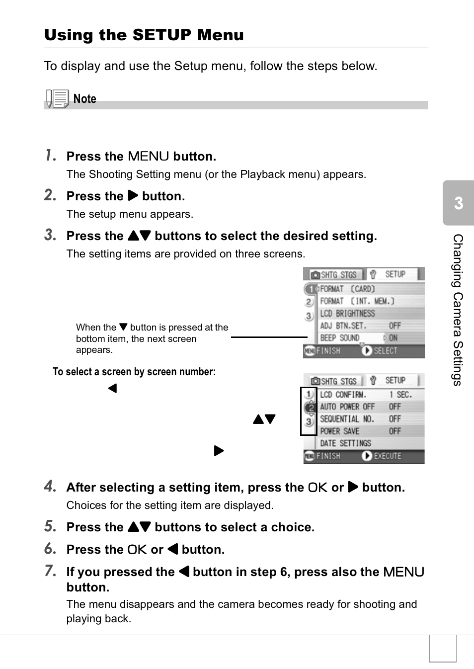 Using the setup menu | Ricoh R1v User Manual | Page 96 / 156