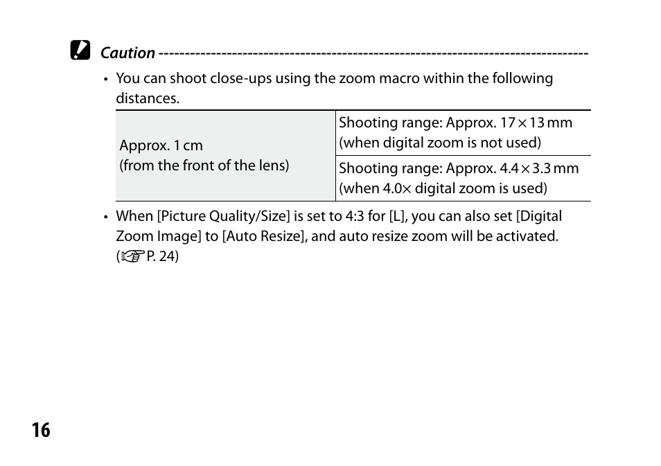 Ricoh S10 24-72MM F2.5-4.4VC User Manual | Page 16 / 46