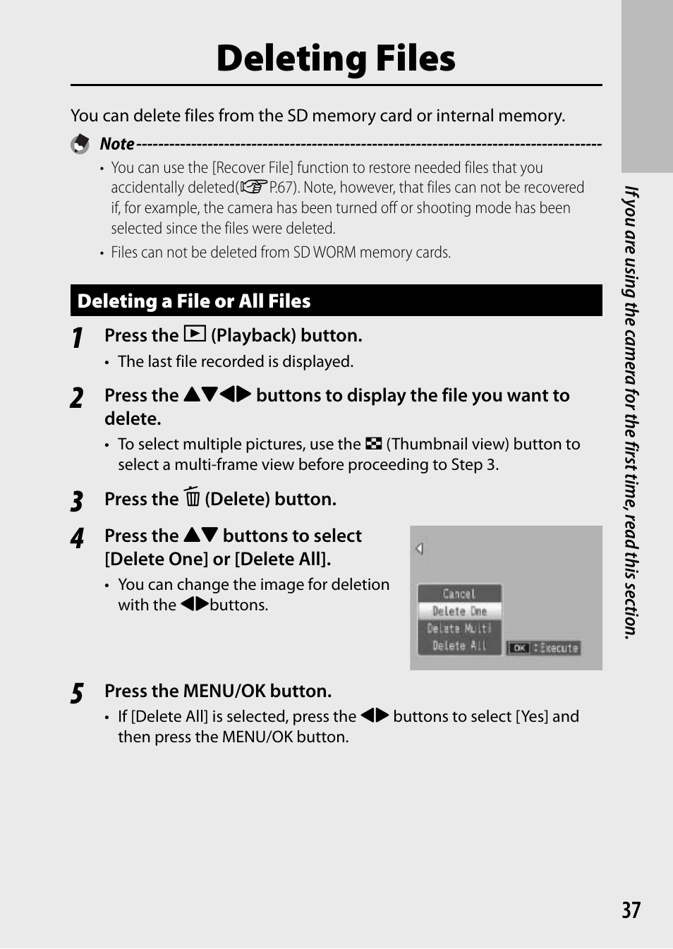 Deleting files | Ricoh G700 User Manual | Page 39 / 135
