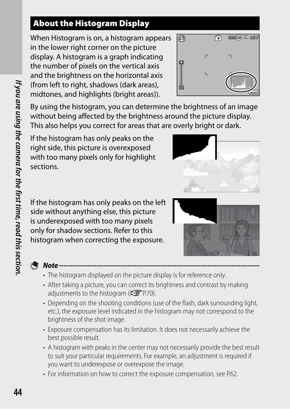About the histogram display | Ricoh G700 User Manual | Page 46 / 135