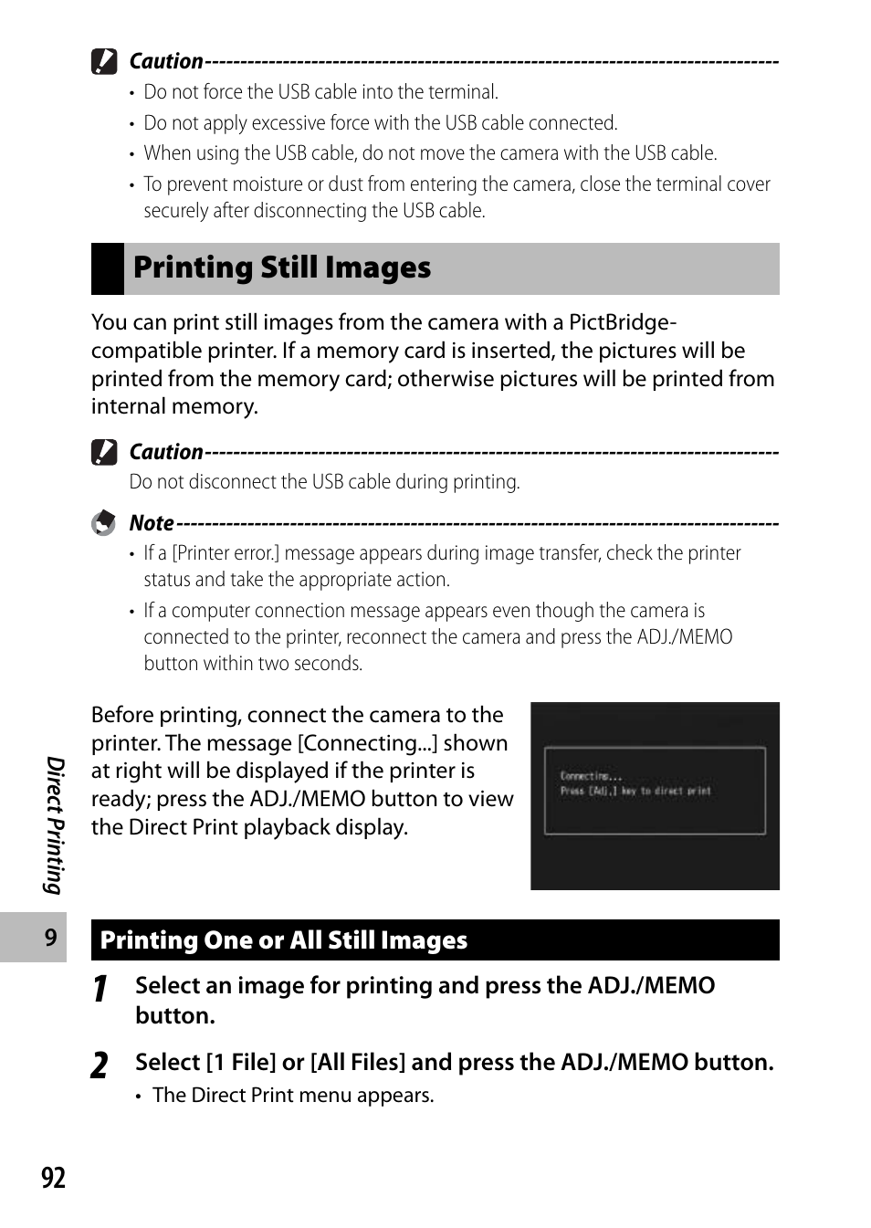 Printing still images | Ricoh G700 User Manual | Page 94 / 135
