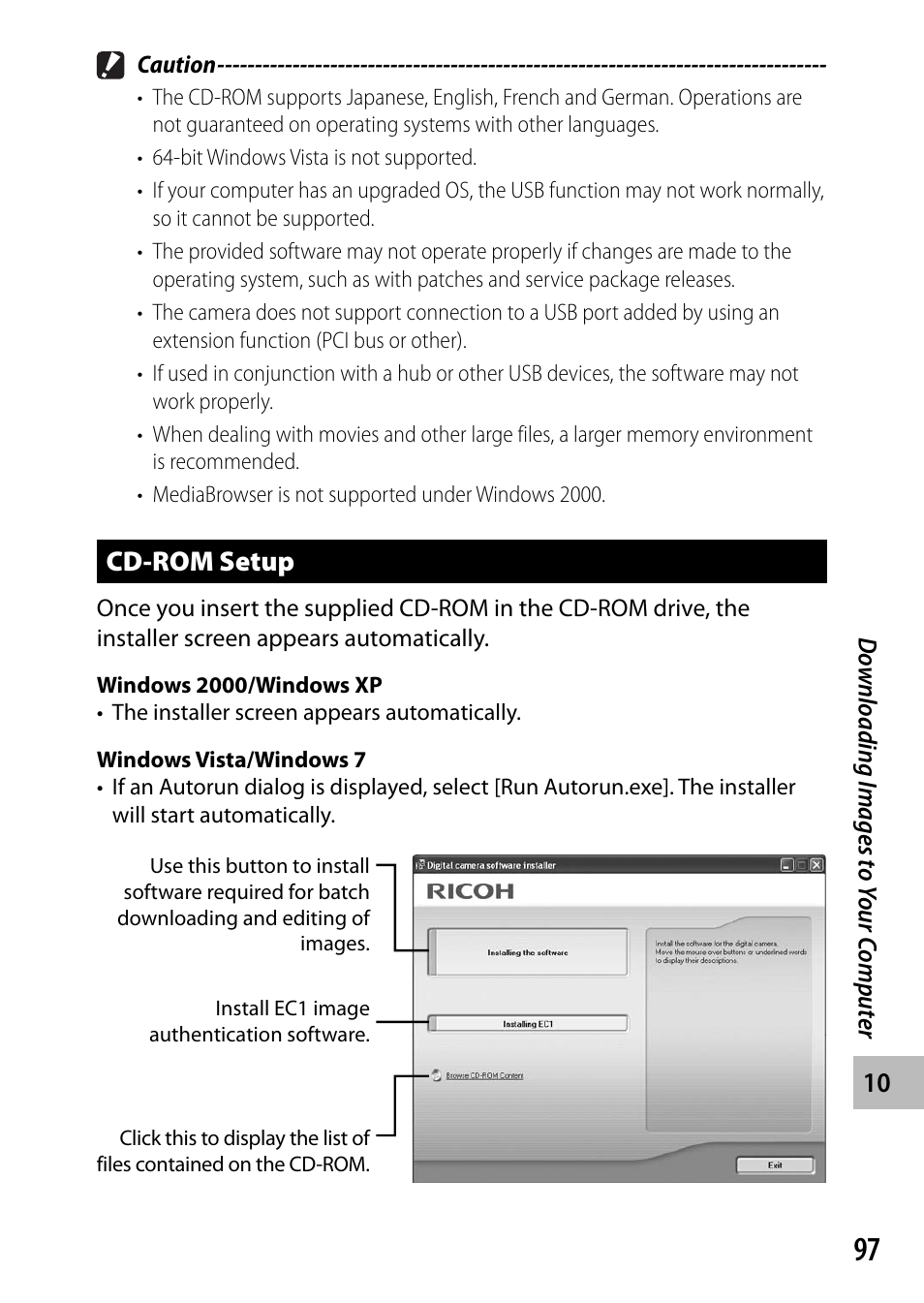 Cd-rom setup | Ricoh G700 User Manual | Page 99 / 135