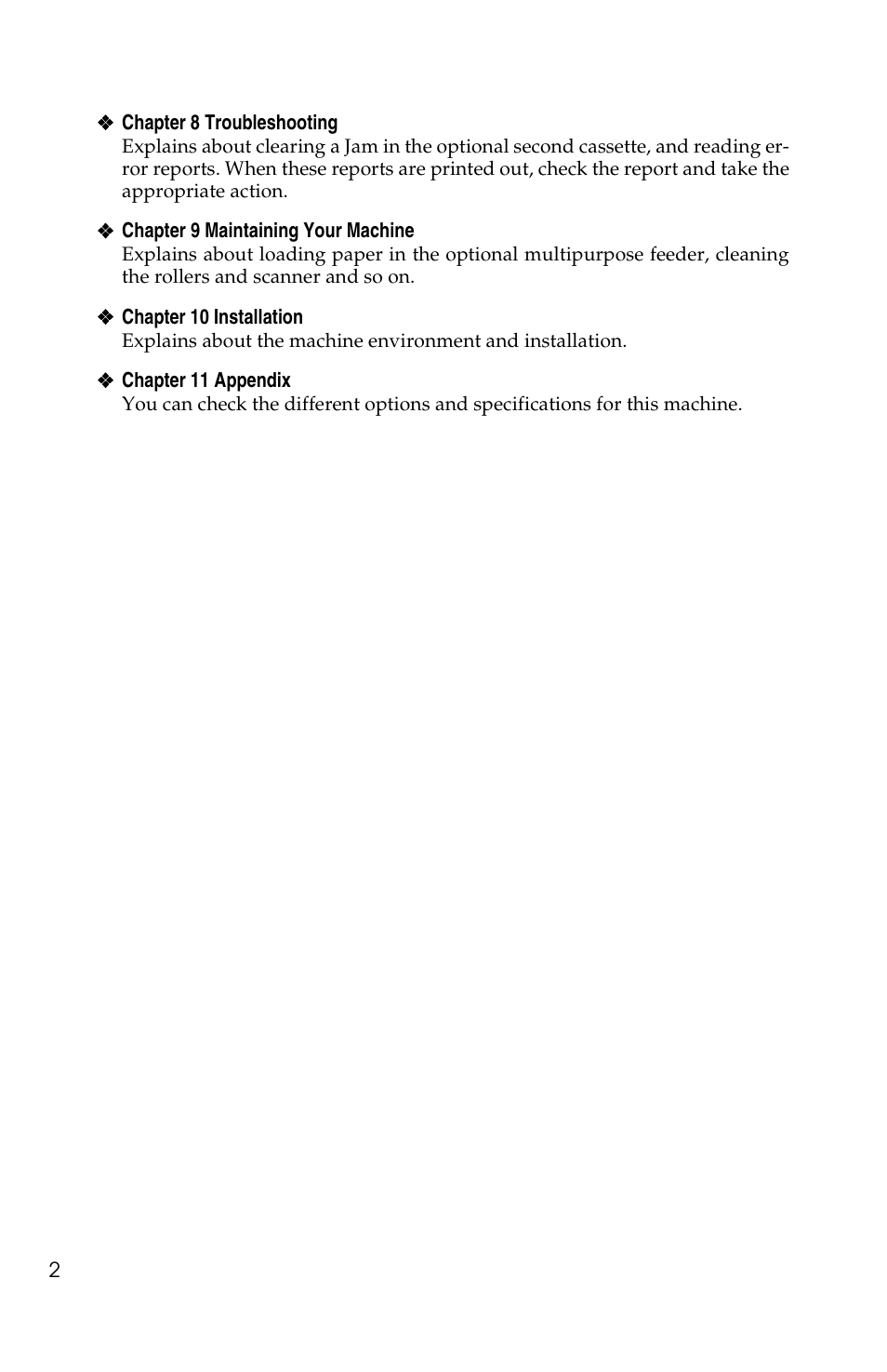 Ricoh FAX2050L User Manual | Page 12 / 216