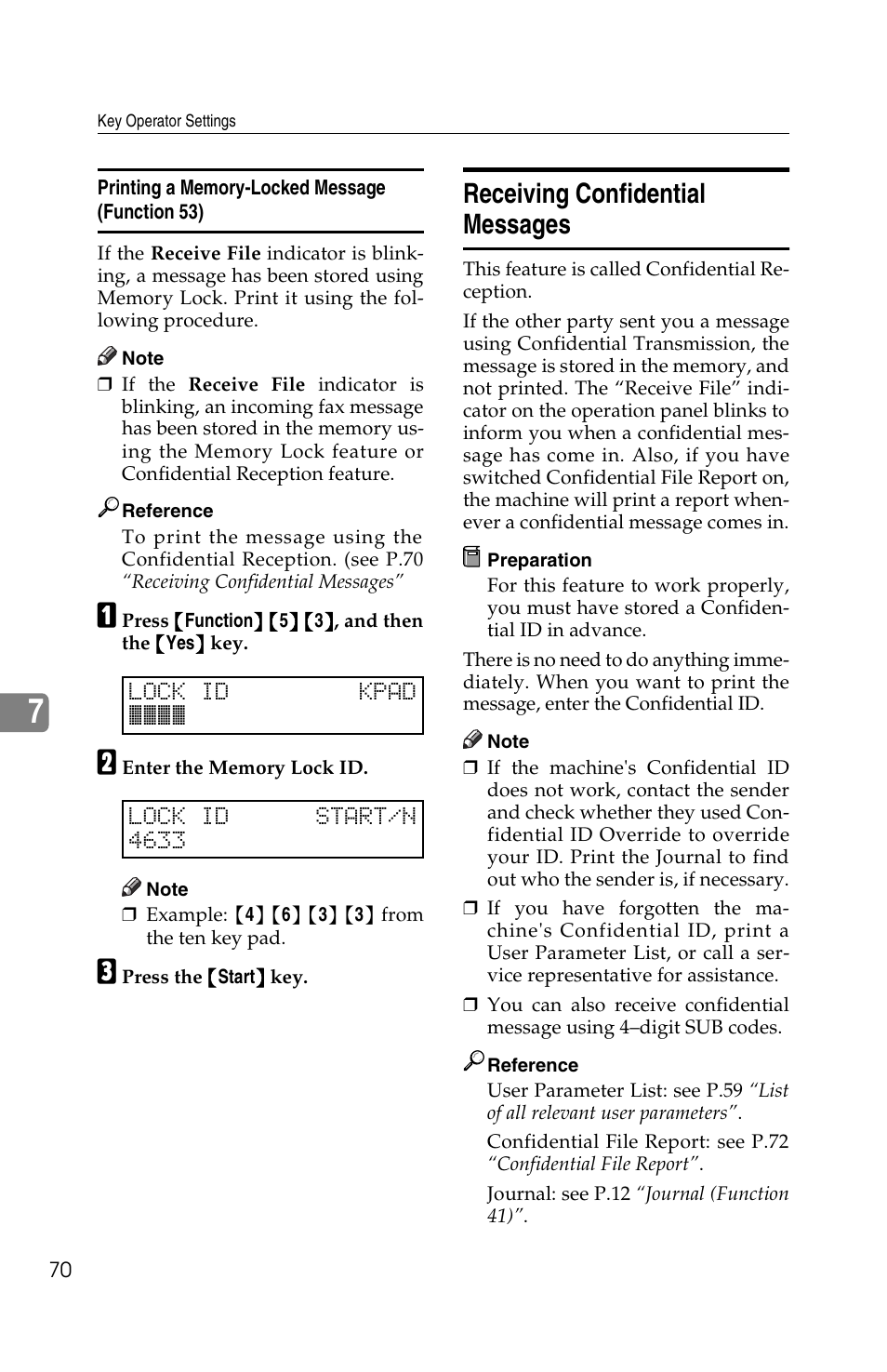 Receiving confidential messages | Ricoh FAX2050L User Manual | Page 150 / 216