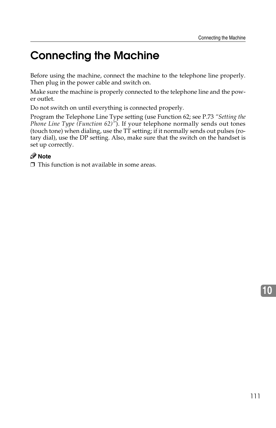 10 connecting the machine | Ricoh FAX2050L User Manual | Page 191 / 216