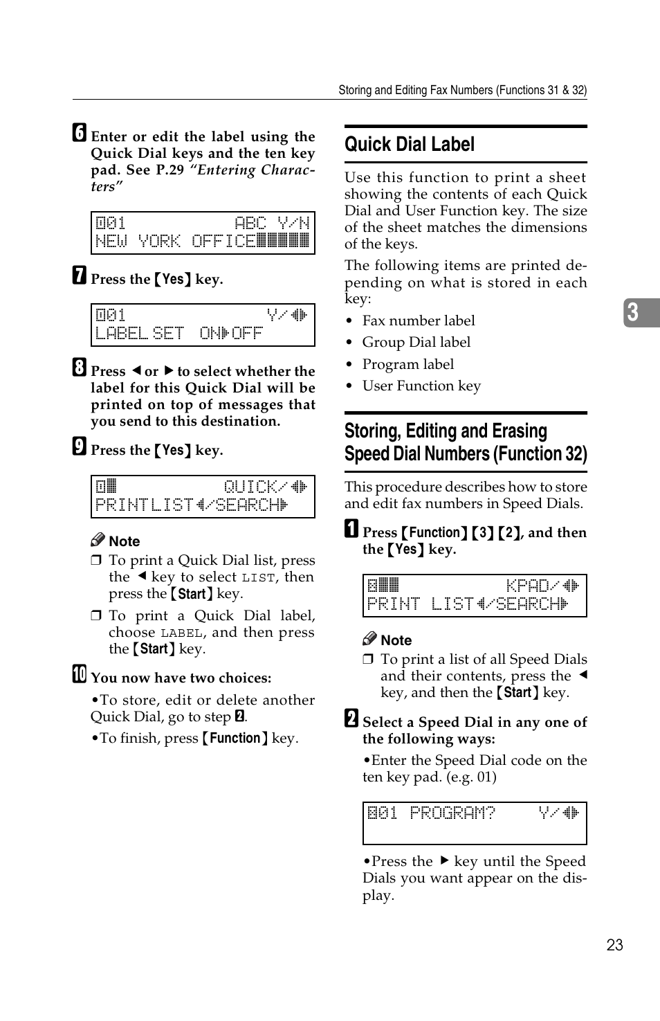 Quick dial label | Ricoh FAX2050L User Manual | Page 33 / 216