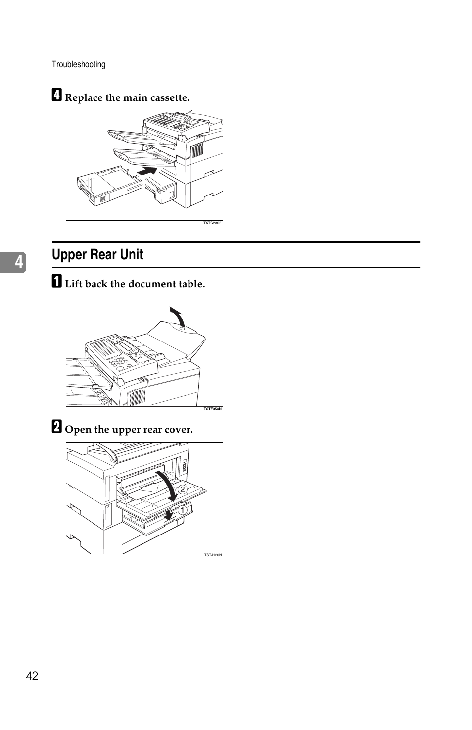 Upper rear unit | Ricoh FAX2050L User Manual | Page 52 / 216