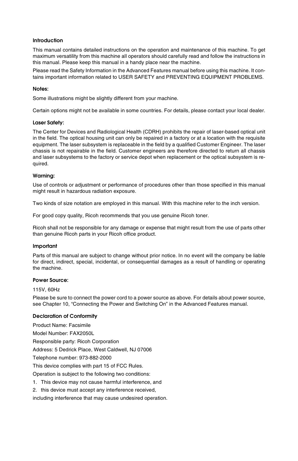 Ricoh FAX2050L User Manual | Page 65 / 216