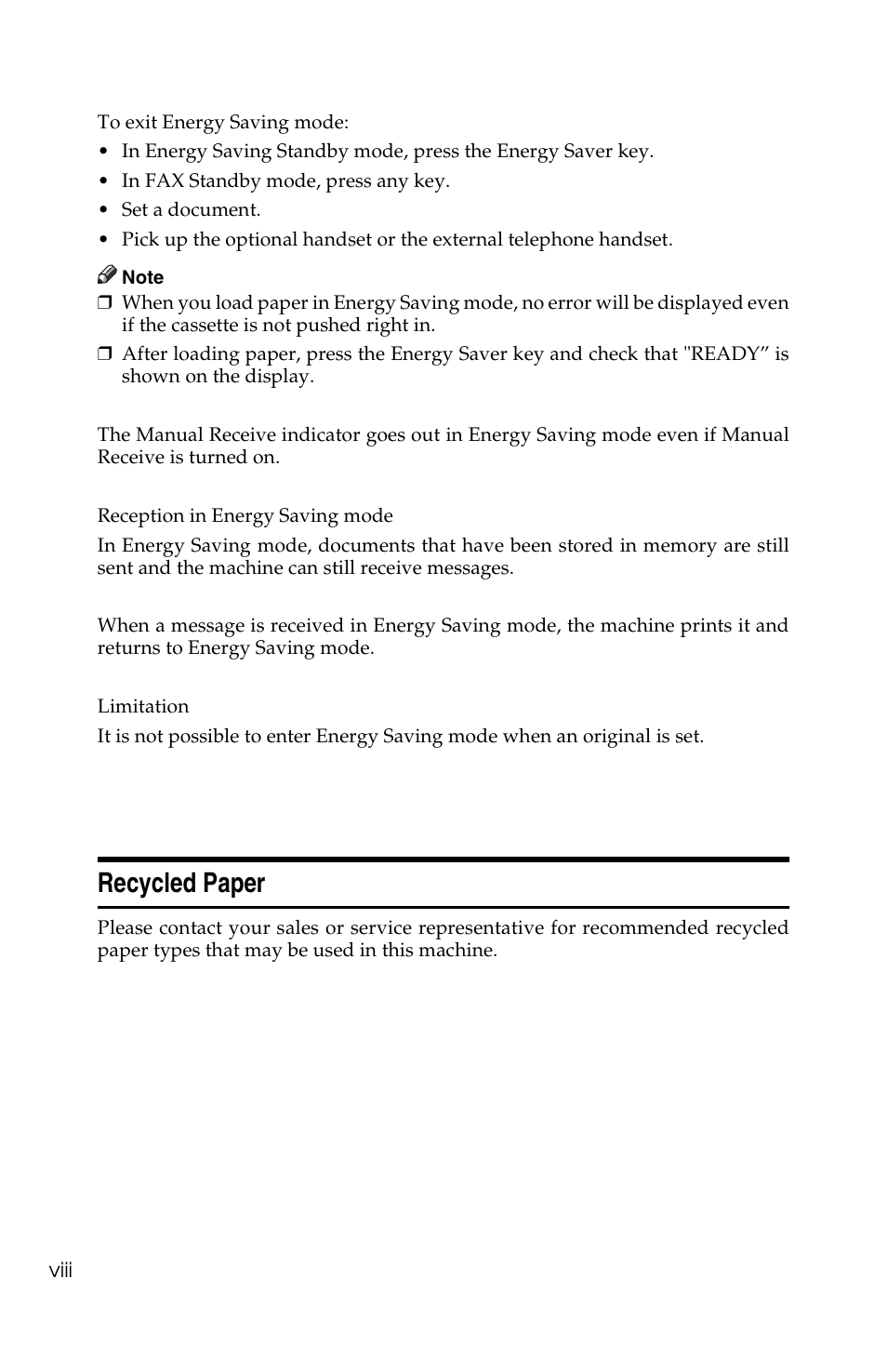 Recycled paper | Ricoh FAX2050L User Manual | Page 74 / 216