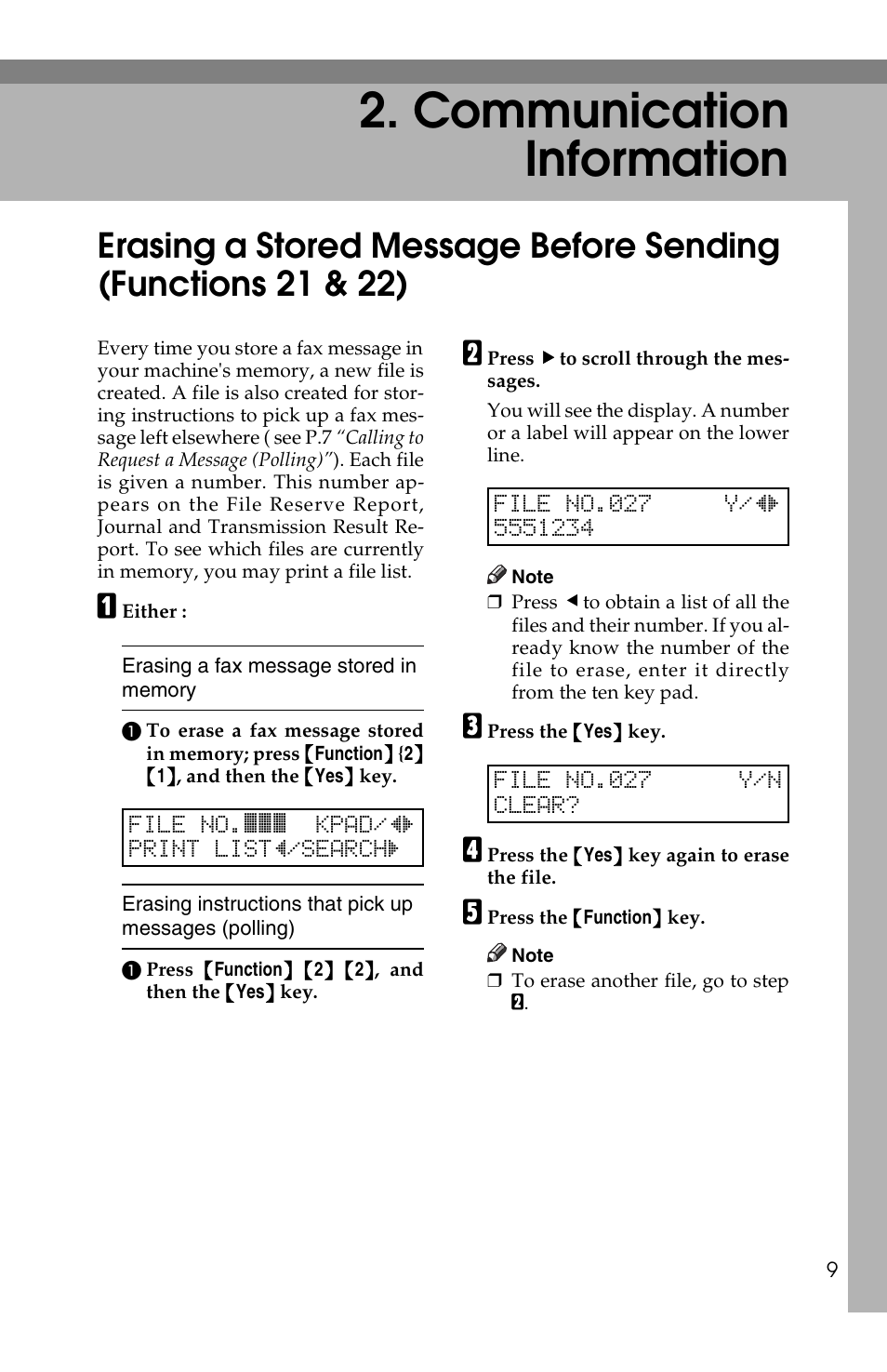 Communication information | Ricoh FAX2050L User Manual | Page 89 / 216