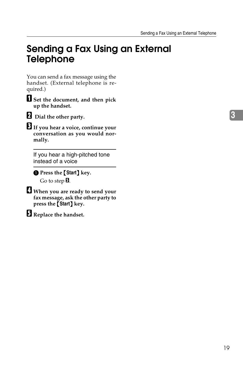 3sending a fax using an external telephone | Ricoh FAX2050L User Manual | Page 99 / 216