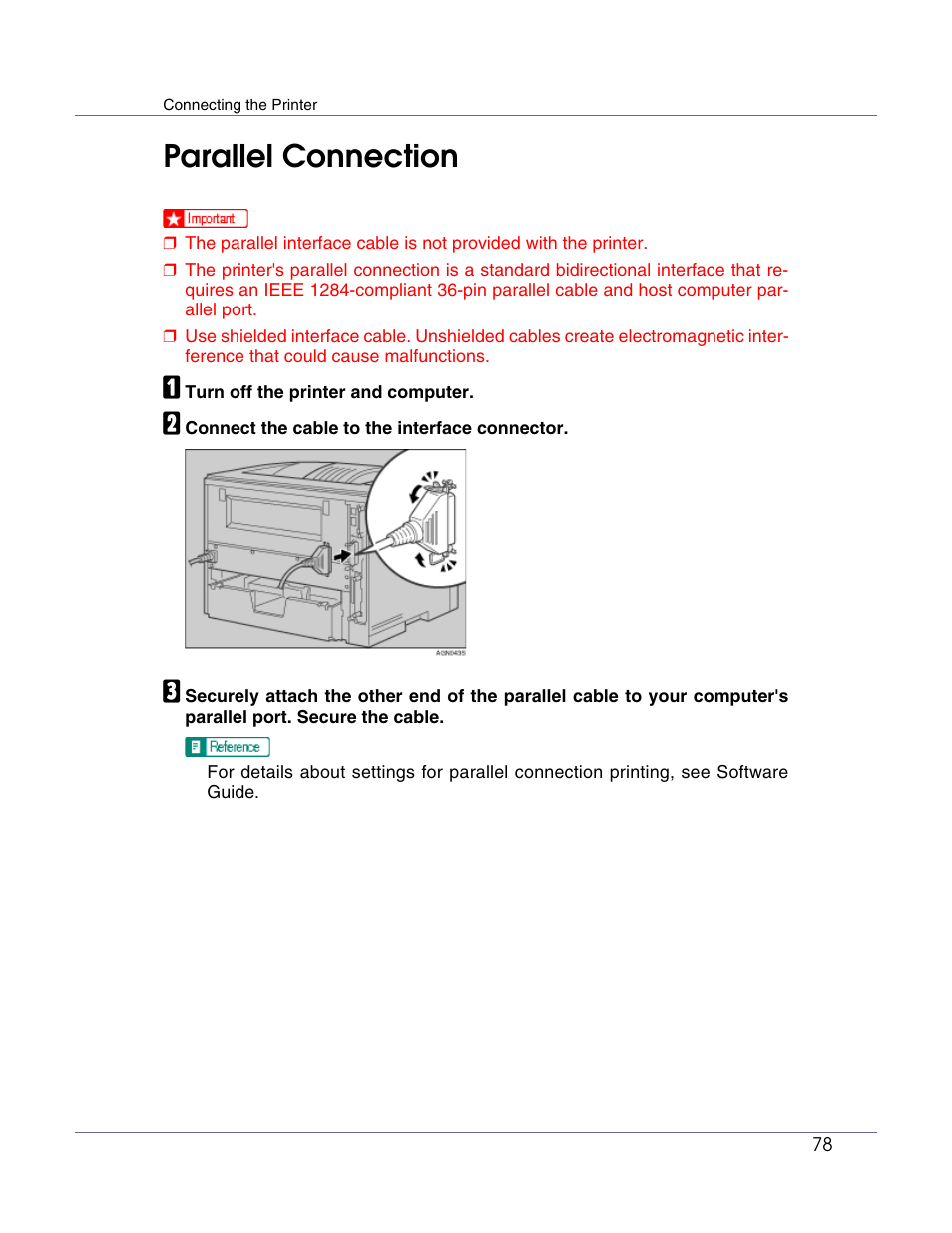 Parallel connection | Ricoh G1168604A User Manual | Page 78 / 97